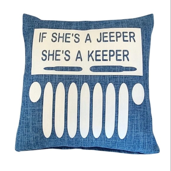 If She's A Jeeper She's a Keeper Throw Pillow Case - Picture 2 of 5
